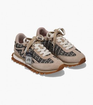 Beige / Multicolor Marc Jacobs The Monogram Jogger Women's Sneakers | 84671XHTP