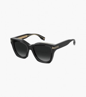 Black Marc Jacobs Icon Edge Oversized Square Women's Sunglasses | 38195QFGP