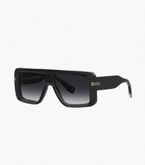 Black Marc Jacobs Icon Rectangular Women's Sunglasses | 61249JRBG