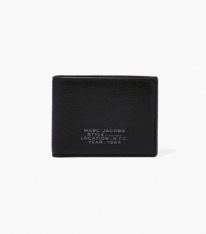 Black Marc Jacobs The Leather Billfold Women's Wallets | 91264ACLR