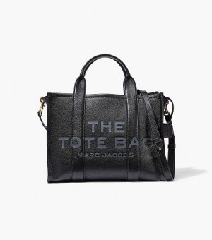 Black Marc Jacobs The Leather Medium Women's Tote Bags | 74058YWGP