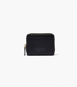 Black Marc Jacobs The Leather Zip Around Women's Wallets | 87643IDCP