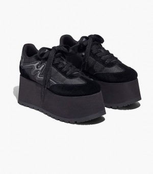 Black Marc Jacobs The Platform Jogger Women's Sneakers | 36895LMAT