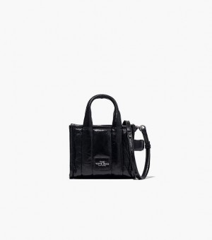 Black Marc Jacobs The Shiny Crinkle Leather Mini Women's Tote Bags | 52169WDAY