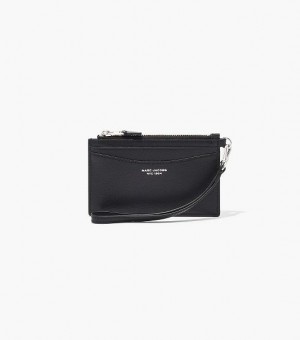 Black Marc Jacobs The Slim 84 Top Zip Wristlet Women's Wallets | 56213ZCWF