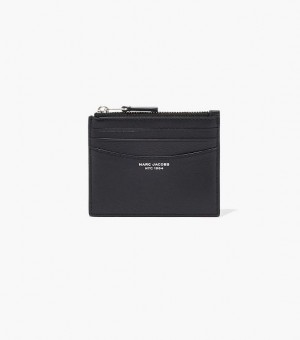 Black Marc Jacobs The Slim 84 Zip Women's Card Case | 63712AOTD