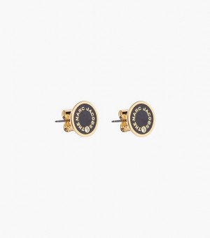 Black / Gold Marc Jacobs The Medallion Women's Stud | 20839AXWC