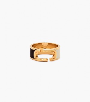 Black / Multicolor / Gold Marc Jacobs The J Marc Colorblock Women's Ring | 64082RQYH