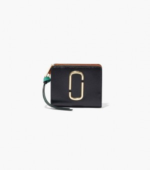 Black / Orange / Multicolor Marc Jacobs The Snapshot Mini Compact Women's Wallets | 81347DKUM