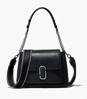 Black / Silver Marc Jacobs The J Marc Chain Women's Satchel Bags | 27086NOCX