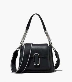 Black / Silver Marc Jacobs The J Marc Chain Mini Women's Satchel Bags | 78039MBUT