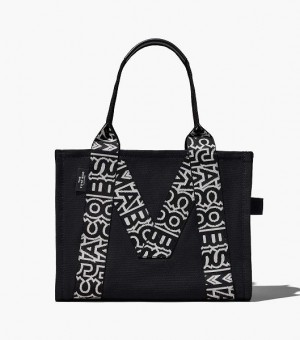 Black / White Marc Jacobs The M Large Women's Tote Bags | 53470FGWO