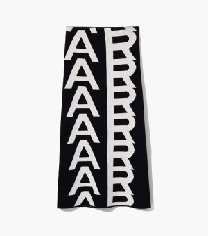 Black / White Marc Jacobs The Monogram Knit Tube Women's Skirts | 54670LSXH