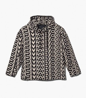 Black / White Marc Jacobs The Monogram Oversized Women's Hoodie | 82130RGOW