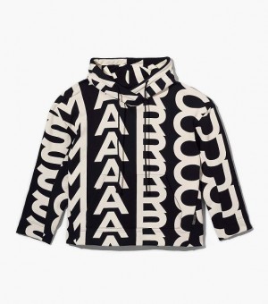 Black / White Marc Jacobs The Monogram Oversized Women's Hoodie | 84053VQAJ