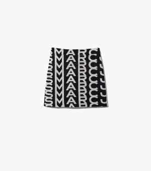 Black / White Marc Jacobs The Monogram Terry Women's Skirts | 84972TBVU