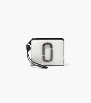 Black / White Marc Jacobs The Snapshot Mini Compact Women's Wallets | 30487ZKAV