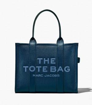 Blue Marc Jacobs The Leather Large Women's Tote Bags | 32061FEHJ