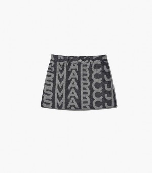 Blue Marc Jacobs The Monogram Denim Mini Women's Skirts | 70246YRHB