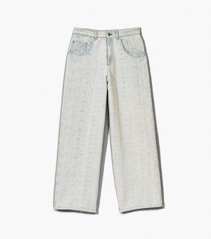 Blue Marc Jacobs The Monogram Denim Women's Pants | 23549AWOL