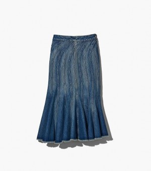 Blue Marc Jacobs The Wave Denim Women's Skirts | 42713XIFS