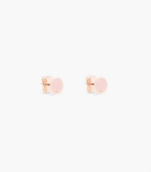 Brown / Rose Gold Marc Jacobs The Medallion Women's Stud | 83214RDLB