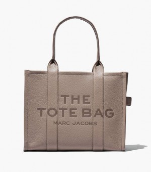 Cement Marc Jacobs The Leather Large Women's Tote Bags | 08952YNZI