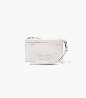 Cotton Marc Jacobs The Leather Top Zip Wristlet Women's Wallets | 68179LAXJ