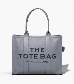 Grey Marc Jacobs The Leather Large Women's Tote Bags | 35246QBJR