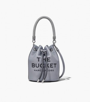 Grey Marc Jacobs The Leather Women's Bucket Bags | 82150PGHZ