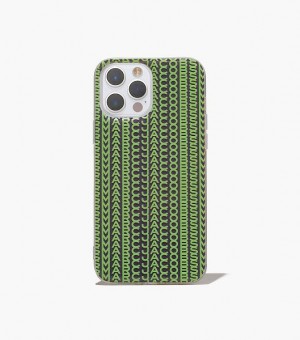 Grey / Green Marc Jacobs The Monogram iPhone 14 Pro Women's Phone Case | 87263SGJA