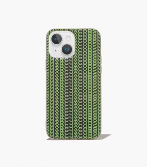 Grey / Green Marc Jacobs The Monogram iPhone 14 Women's Phone Case | 06342NGVE