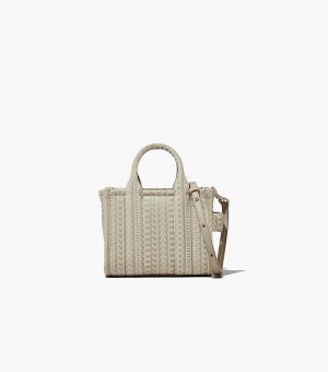 Khaki Marc Jacobs The Monogram Leather Mini Women's Tote Bags | 60845AVJP