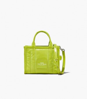 Light Green Marc Jacobs The Shiny Crinkle Leather Small Women's Tote Bags | 24197CYUL