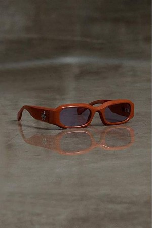 Orange Marc Jacobs Rectangular Heaven Sunglasses | 19758LMPB