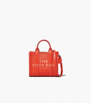 Orange Marc Jacobs The Leather Mini Women's Tote Bags | 09712ZPOK