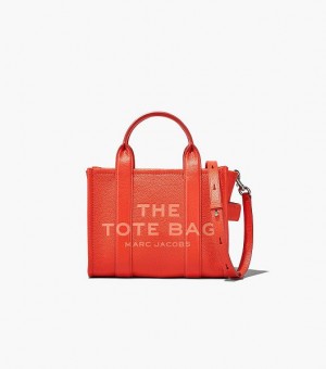 Orange Marc Jacobs The Leather Small Women's Tote Bags | 04296NFSU