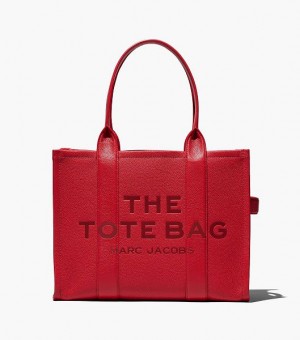 Red Marc Jacobs The Leather Large Women's Tote Bags | 58047HUBS