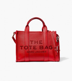 Red Marc Jacobs The Leather Medium Women's Tote Bags | 79206HUIO