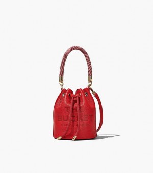 Red Marc Jacobs The Leather Mini Women's Bucket Bags | 86107LVQD