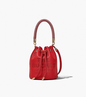 Red Marc Jacobs The Leather Women's Bucket Bags | 29467COFX