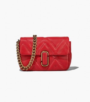 Red Marc Jacobs The Quilted Leather J Marc Women's Shoulder Bags | 09564JPLF