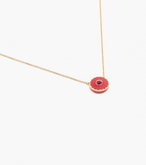 Red / Gold Marc Jacobs The Medallion Women's Pendants | 02345BGDT