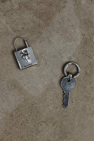 Silver Marc Jacobs Lock And Key Heaven Earrings | 04782RZBF