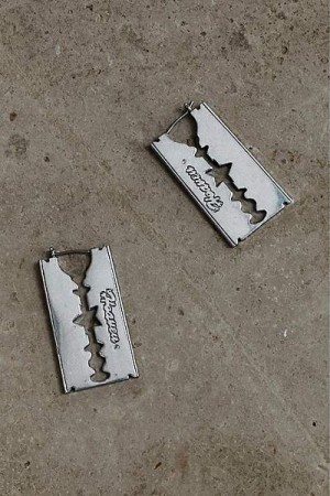 Silver Marc Jacobs Razor Blade Heaven Earrings | 54801YHMS