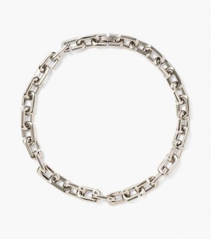 Silver Marc Jacobs The J Marc Chain Link Women's Necklaces | 82541IUDR