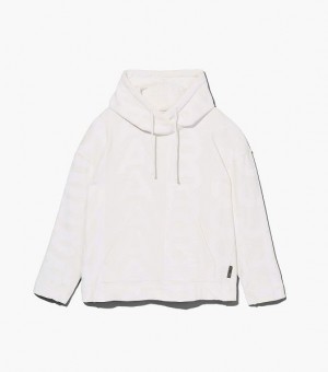 White Marc Jacobs The Monogram Oversized Women's Hoodie | 75419EFMI