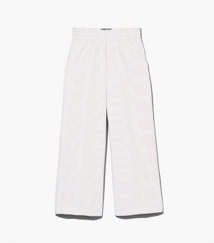 White Marc Jacobs The Monogram Oversized Sweats Women's Pants | 28035EMLW