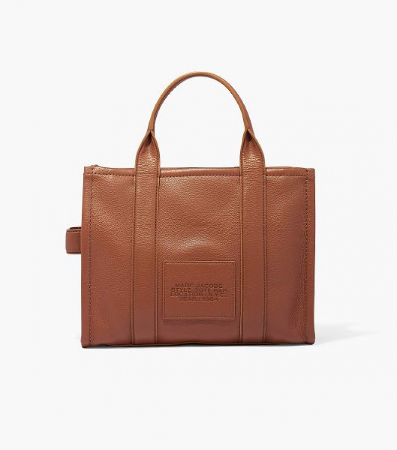 Argan Oil Marc Jacobs The Leather Medium Women's Tote Bags | 69784DLXF