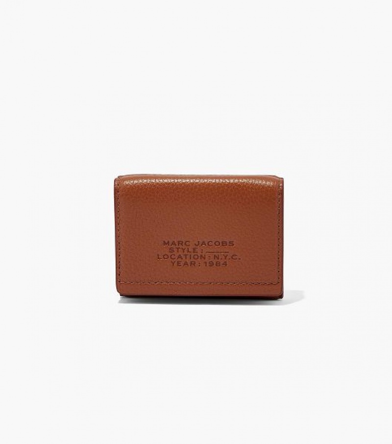 Argan Oil Marc Jacobs The Leather Medium Trifold Women\'s Wallets | 80957WJHF